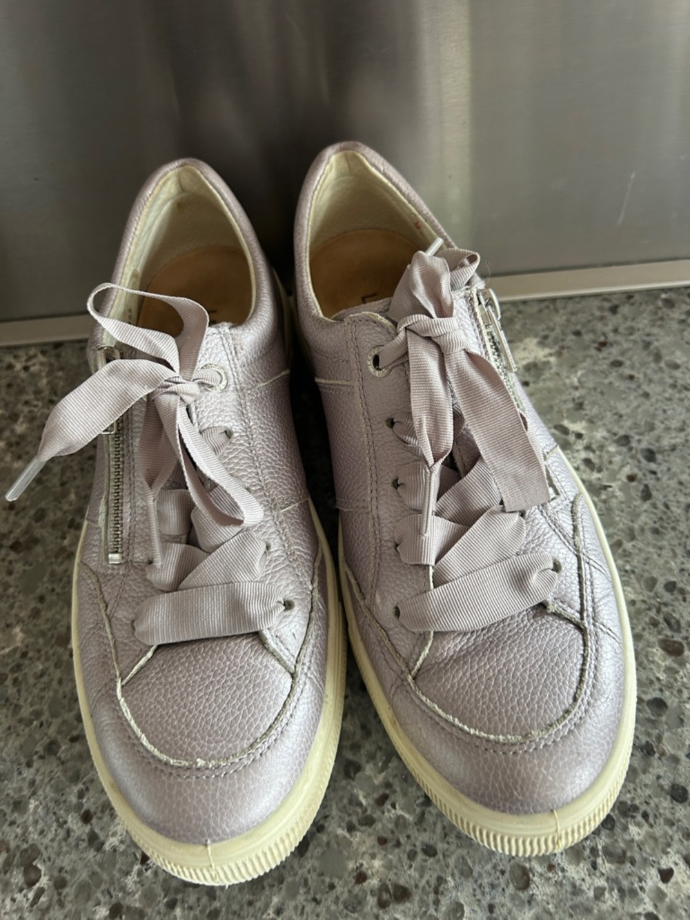 Women's Pale Lilac Casual Genuine Leather confortable shoes Sneakers